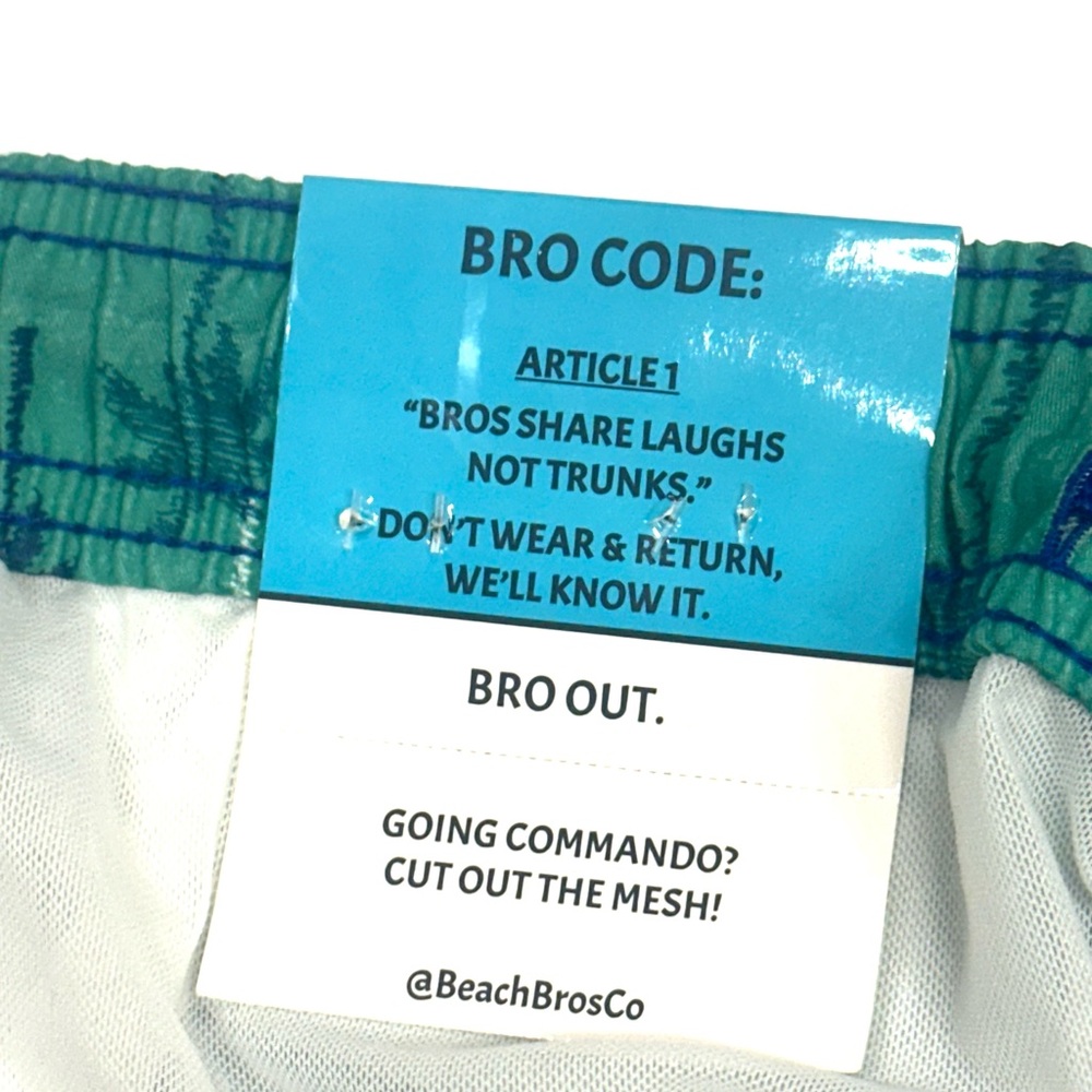 Beach Bros. turquoise green new‎ extra large men’s tropical swim trunks - Picture 5 of 6